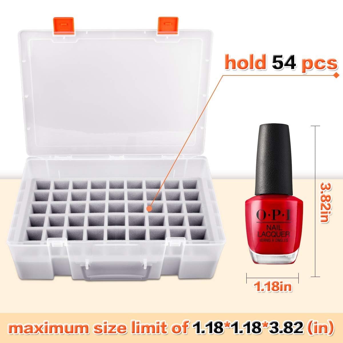 ALCYON Soporte y Organizador Universal para Esmalte de uñas Que Contiene 54 Botellas para Gellen, para Beetles, para Sally Hansen, para OPI, para Essie y Otros esmaltes de uñas (Solo una Funda)