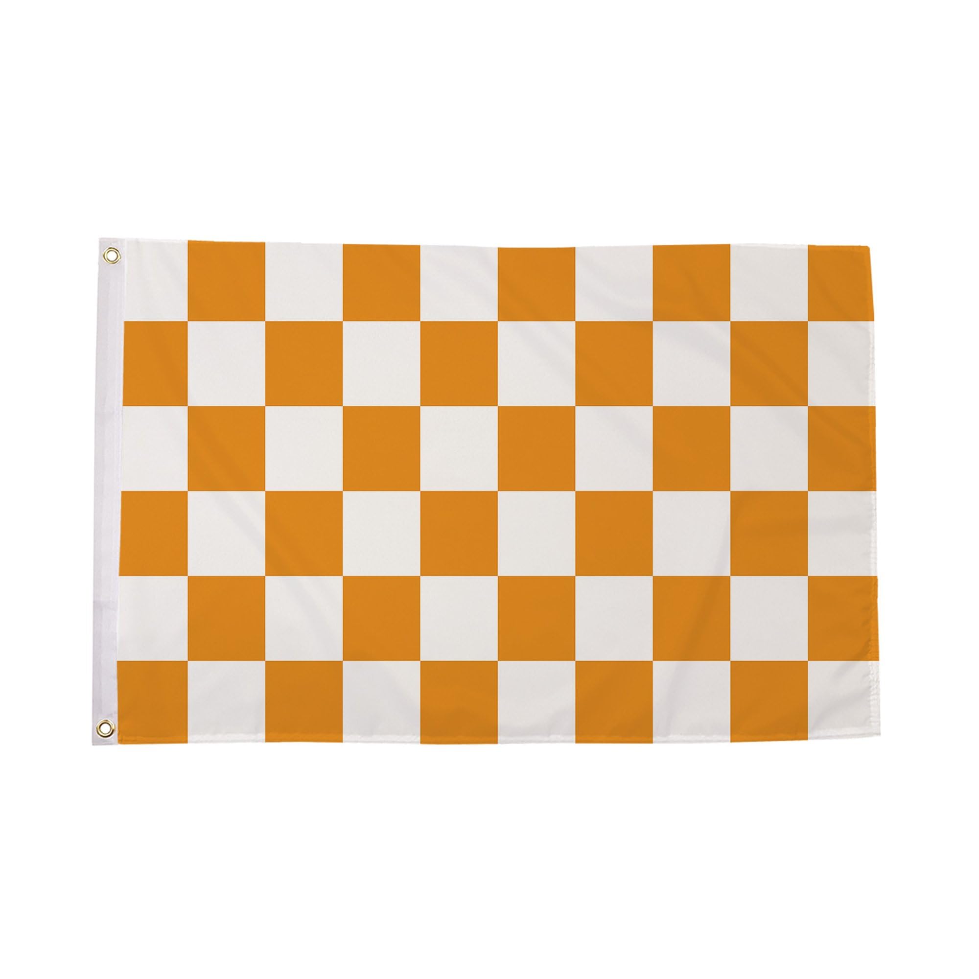 Flagtex Checkered Flag Tangerine White 5ft x 3ft (150cm x 90cm) - Racing Flags for Motorsport Events, Team Flags for Outdoor Racing Display, Sports Racing Decorations — image 1