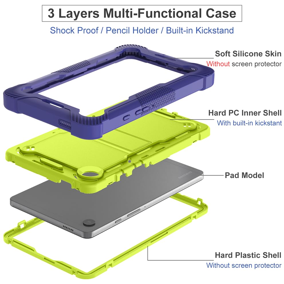 Image of ProElite Cover for Samsung Galaxy Tab A11 8.7 inch /A9 8.7 inch Case, Rugged Shockproof Heavy Duty Back Case Cover for Samsung Galaxy Tab A11 /A9 8.7 inch, Navy Green