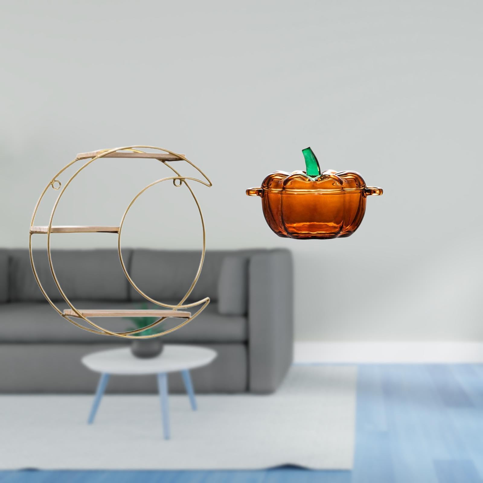 SECRET DESIRE Modern Pumpkin Shaped Wall Mounted Shelf for Collectibles and Candy Dish Storage Multifunctional Decorative Space Saving Display|Bath|Shelves-image-22
