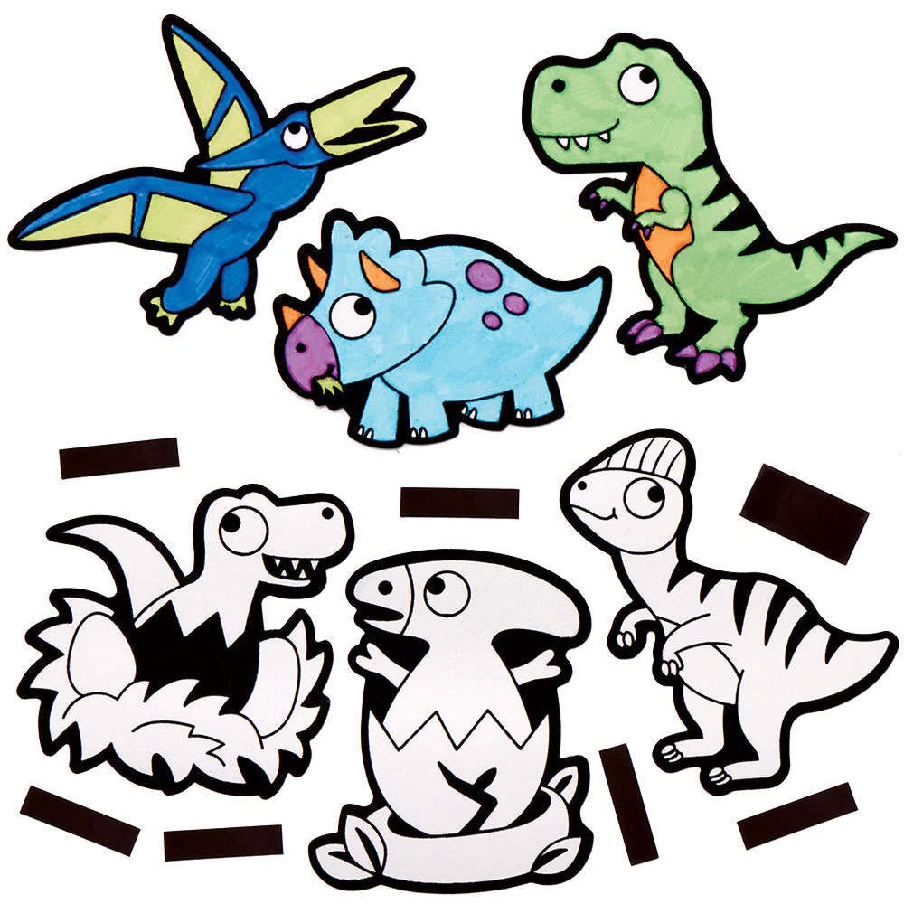 Baker Ross FE530 Libro di Attività a Tema Dinosauro per Bambini - Pacco da 12, Include Puzzle, Adesivi e Pagine da Colorare per Bambini