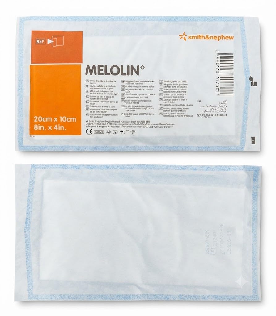 10 x 20 cm x 100 Low Adherent Absorbent Dressings Wounds Abrasions Burns - 6pcs