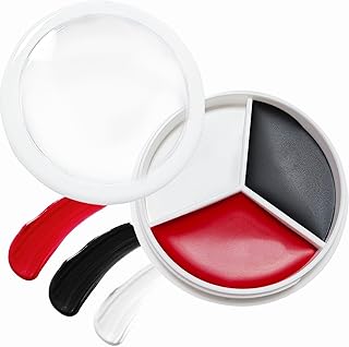 WYBLZPXZ Black White Red Face Body Paint,Halloween Cosplay SFX Clown Makeup Face Paint Foundation Cream,Professional Face Painting Kit Body Paint Makeup Palette Special Effects Makeup for Adult