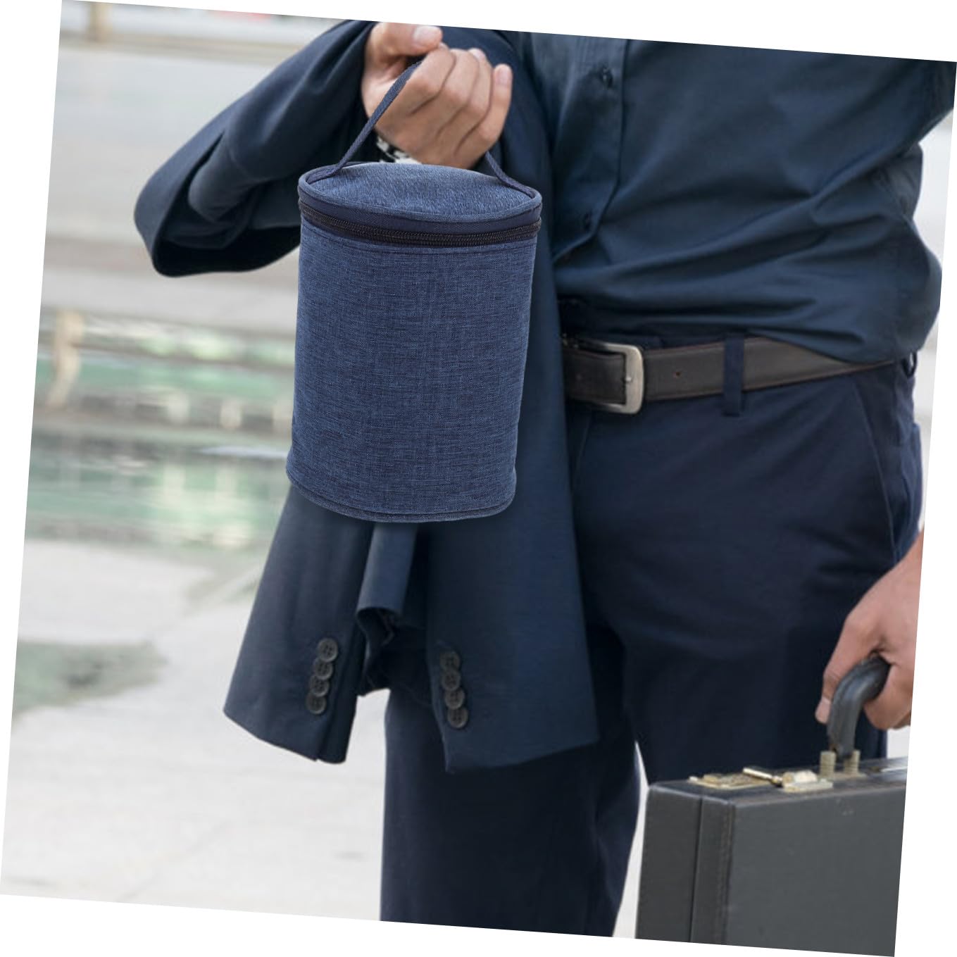 Suppenbechertasche Tragbare Isoliertasche aus Canvas und Aluminiumfolie