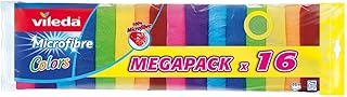 Vileda 152874 Ściereczka Uniwersalna z Mikrofibry, 16 Sztuk, Wielokolorowy