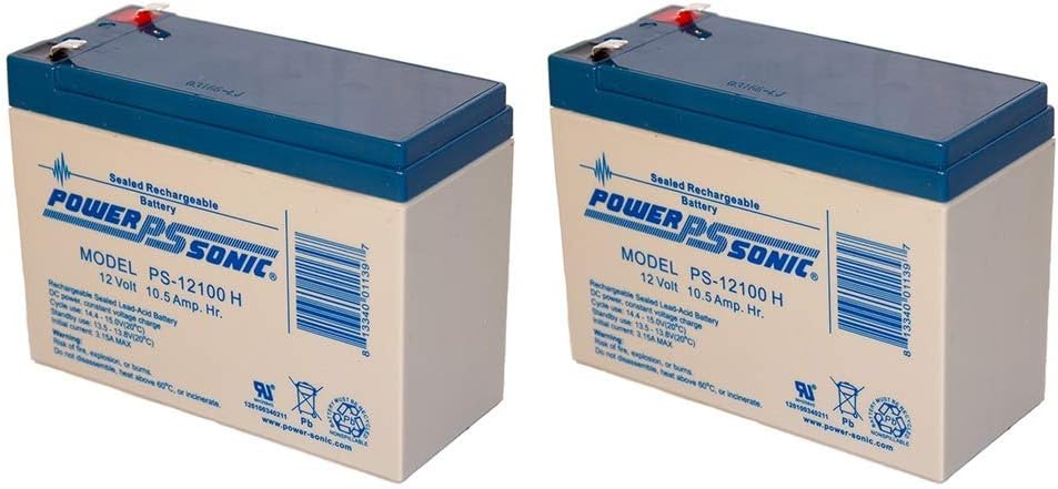 Power Sonic PS-12100H 12V 10.5Ah Sealed Lead Acid Battery - 2 Pack