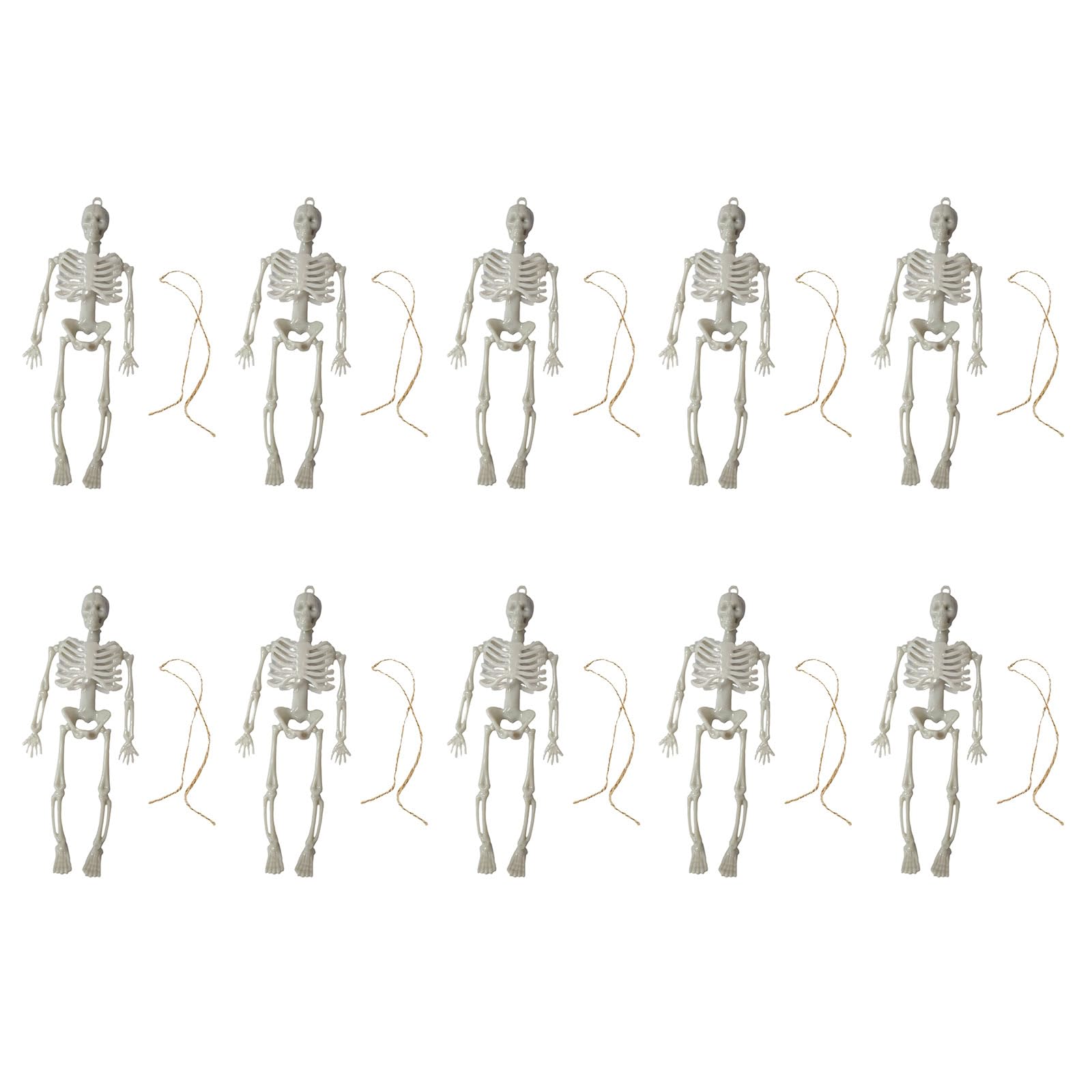 PANGBOER Of 10 Halloween Miniature Skeletons Figurine Eerie Decoration Hanging Bone for Home Offices Halloween Hanging Skeletons