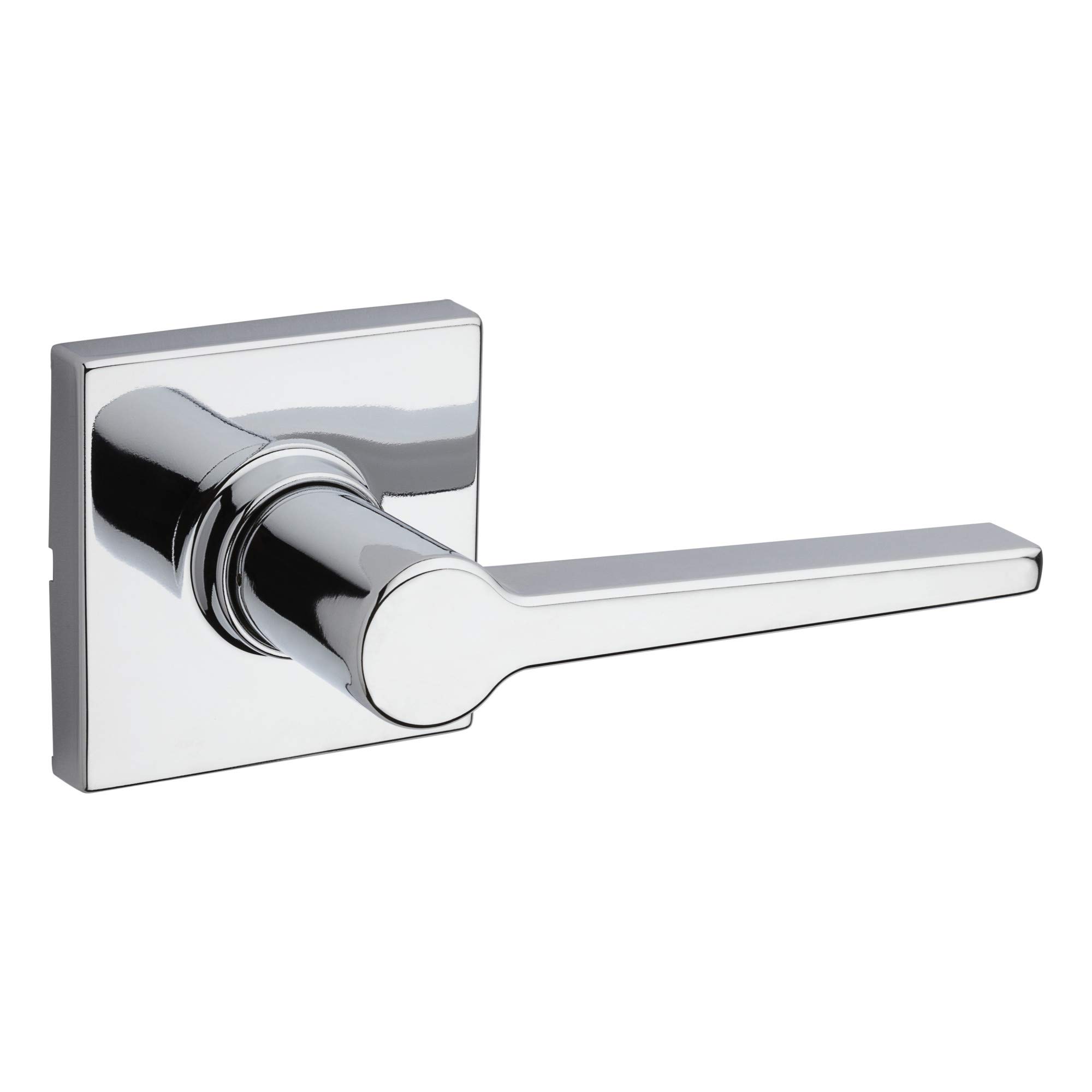 KwiksetSafelock SL1000DALSQT-26 Daylon Lever with Square Rose Passage Lock with RCAL Latch and RCS Strike Bright Chrome Finish