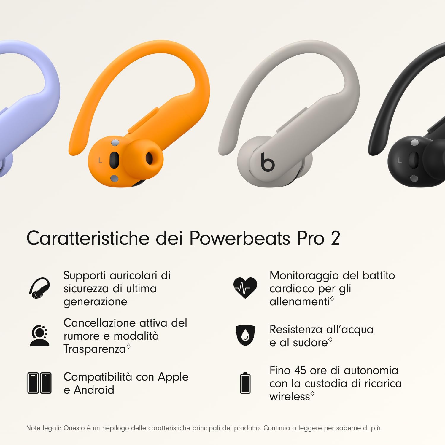 Beats Powerbeats Pro 2 Bluetooth Auricolari wireless - Cancellazione del rumore, IPX4, fino a 45H con custodia di ricarica, compatibile con Apple e Android - Sabbie mobili