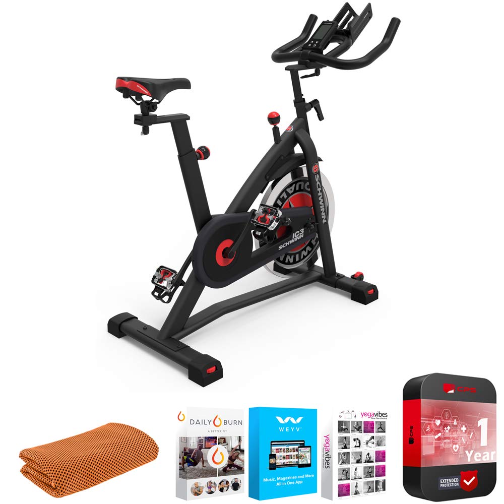 Schwinn 100718 Ic3 Indoor Cycling Bike With Tablet Holder Bundle