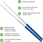 Adoro Silencieux eSticks - Sticks de tambour silencieux pour l'ensemble de tambour électronique & Pâte à tambour - Sticks qui réduisent le bruit de contact et protège les tampons en même temps - SSE (1 Paire)