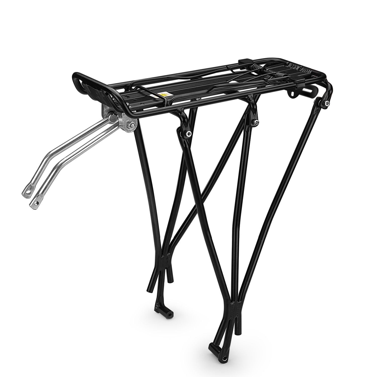 Flexzion Porte-vélo réglable, capacité de 49,9 kg, Noir – Porte-Bagages arrière de vélo, Tige de Selle arrière en Aluminium pour Roues de 66 à 71,1 cm avec matériel Inclus