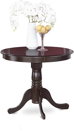 Miniatura 4 de East West Furniture ANCA3-CAP-C - Juego de mesa de cocina de 3 piezas para espacios pequeños que contiene una mesa de comedor redonda con pedestal y