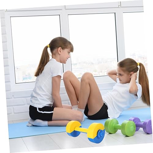 Miniatura 2 de NUOBESTY 1 par de mancuernas de plástico para levantamiento de pesas para niños, juego de mancuernas de ejercicio en casa (color aleatorio)