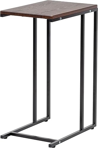 Miniatura 9 de IRIS Mesa auxiliar con marco de madera y metal de Estados Unidos, mesa auxiliar para sofá, refrigerio de café, mesita de noche para dormitorio,