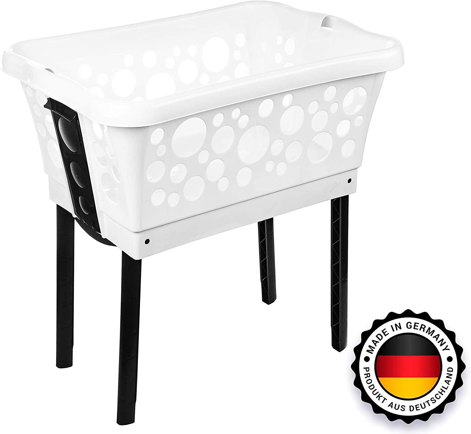 Lakeland Laundry & Washing Basket On Retractable Legs - 45L (Saves Bending)