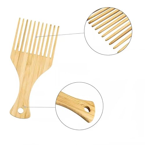 Miniatura 3 de Paquete de 2 cepillos de pelo de madera desenredantes para cabello largo y grueso para cabello rizado