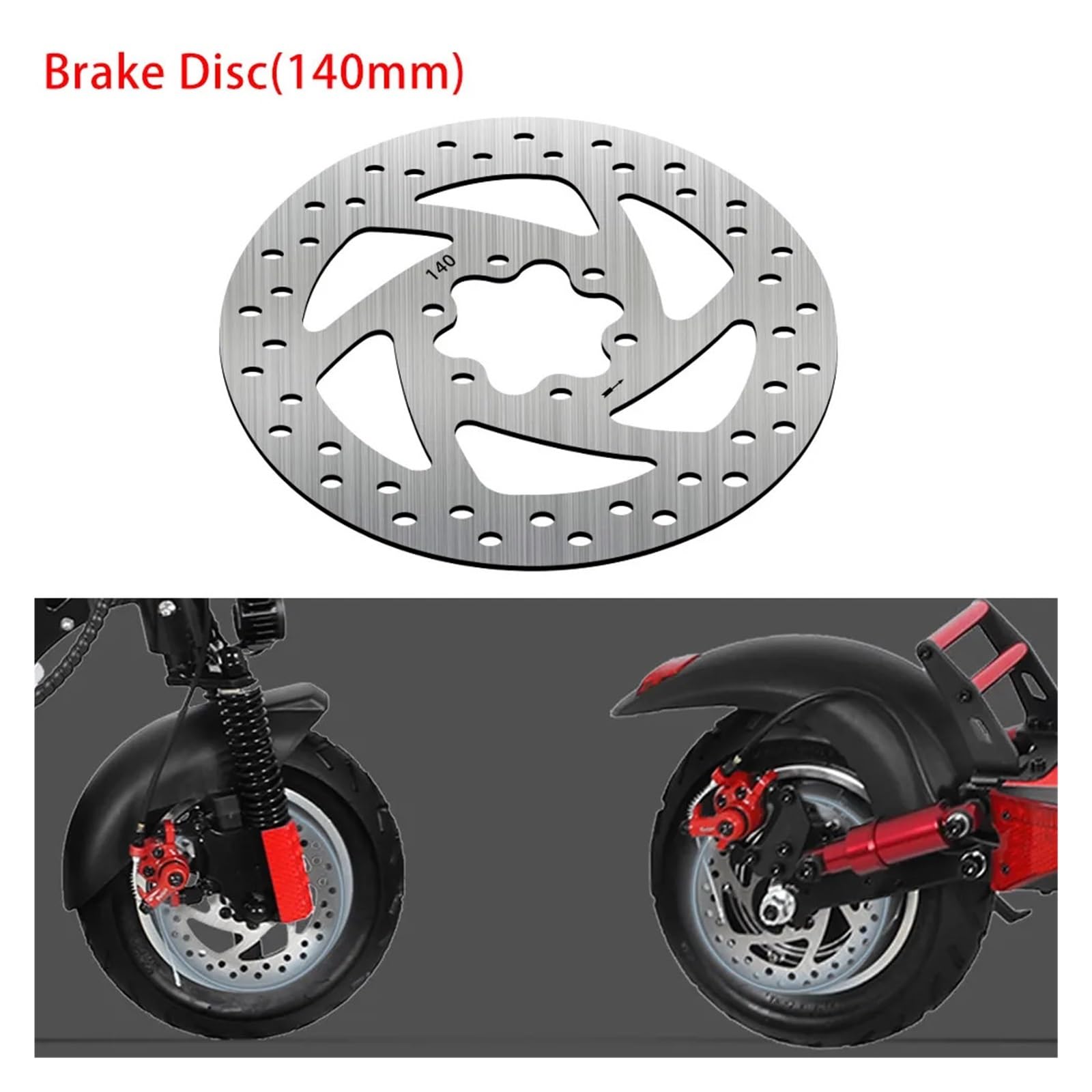 Pastiglia rotore Disco Freno da 140 mm Compatibile con Scooter Elettrico Kugoo G-Booster Compatibile con pastiglie rotore Disco Freno Kugoo M4 e M4 PRO Ruota Posteriore