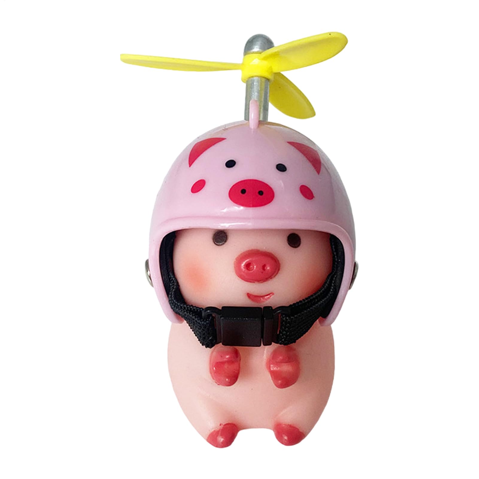 Handlebar Lovely Animal Figures With Propeller Helmets,Funny Pig Handlebar Decoration,for Personalizing Bikes