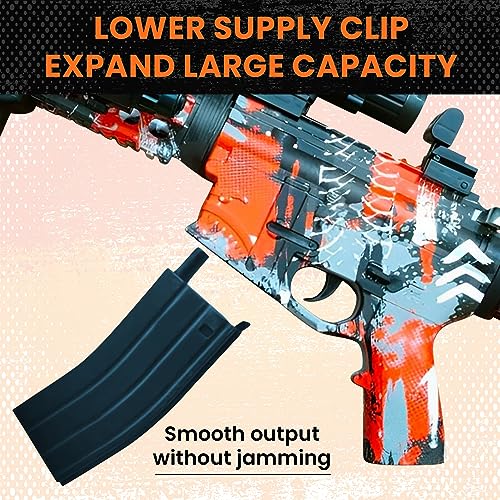Image of Gel Ball Gun with 60000 Gel Balls, Electric Gel Ball Shooter with Scope, Aiming Accessories, Glasses, Clip, Handle, Barrel