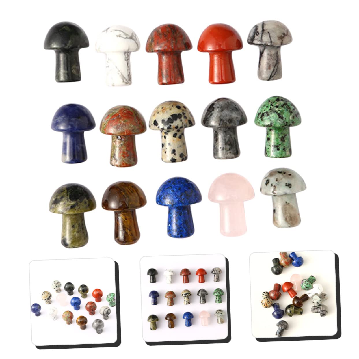 INOOMP 45stücke Teiliges Mini-kristall-pilz-Ornament Für Aquarien Und Mikrolandschaften Dekoration Für Tisch Blumentöpfe Und Mini-gärten Langlebig Aus Natürlichem Kristall