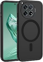 Magnetic Cover for OnePlus 12, Compatible with MagSafe, Translucent Matte Slim Back Shockproof Protective Case - PC + TPU Bumper, Black