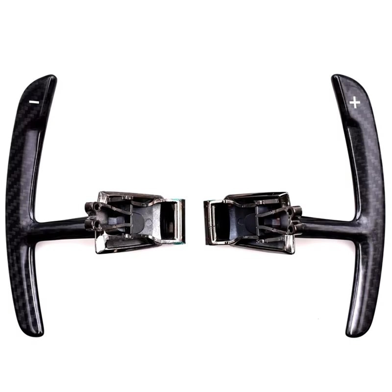 BWWIEZRS Compatible with Porsche for Panamera for Cayenne 718 911 Carbon Fiber Steering Wheel Paddle Shifters Extended Trim Car Modification Shift Paddles(Black)