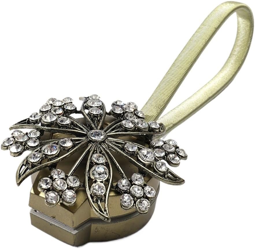 FMURY Curtain Straps Without Installation Curtain Buckles with Binding Ropes Curtain Clips(White-Patch Five-Pointed star4)