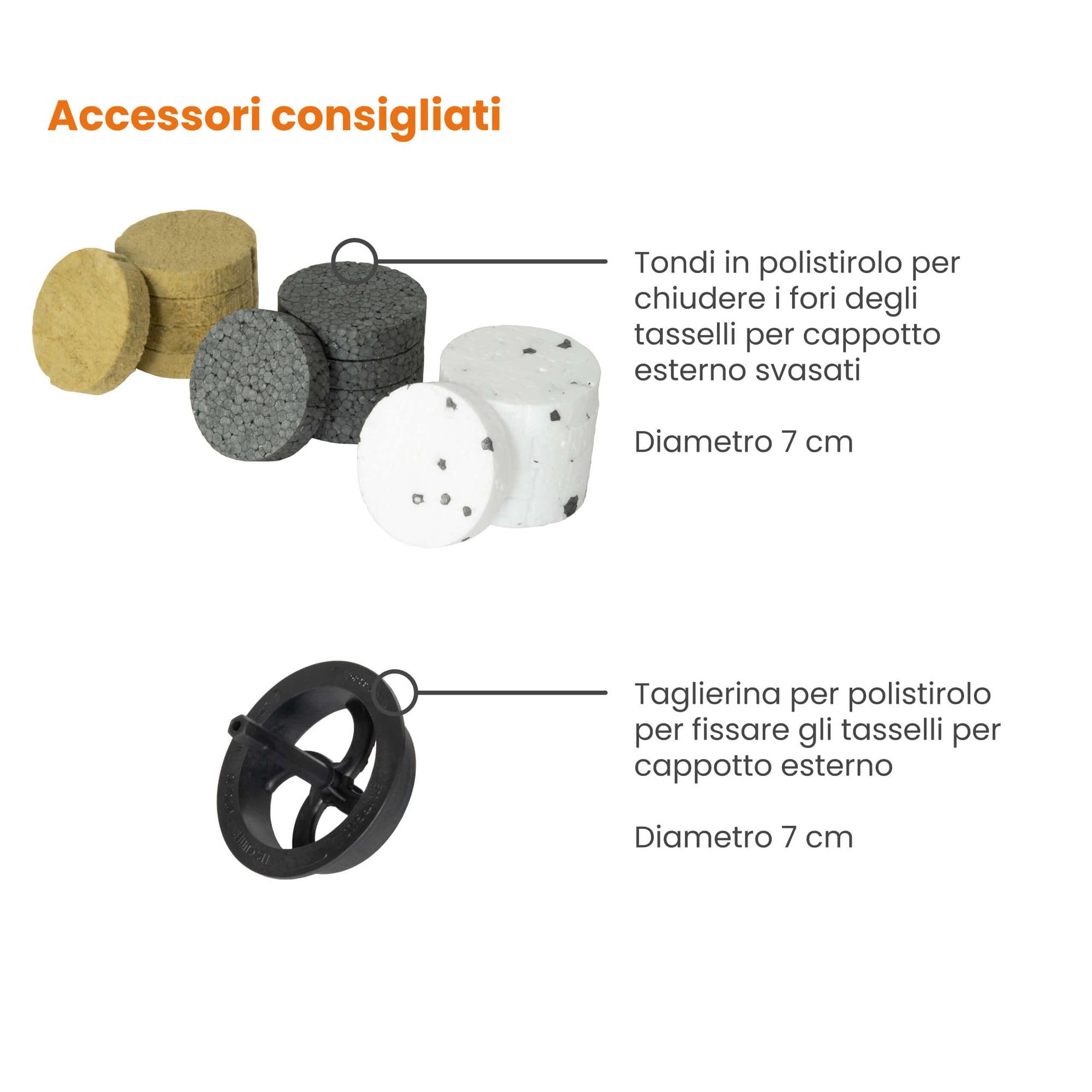 PROTEKTOR Tasselli isolanti 500 pezzi Ø10x160mm con chiodo in plastica per ETICS e per il fissaggio dell'isolamento delle facciate, tasselli antiurto certificati ETA tasselli termici