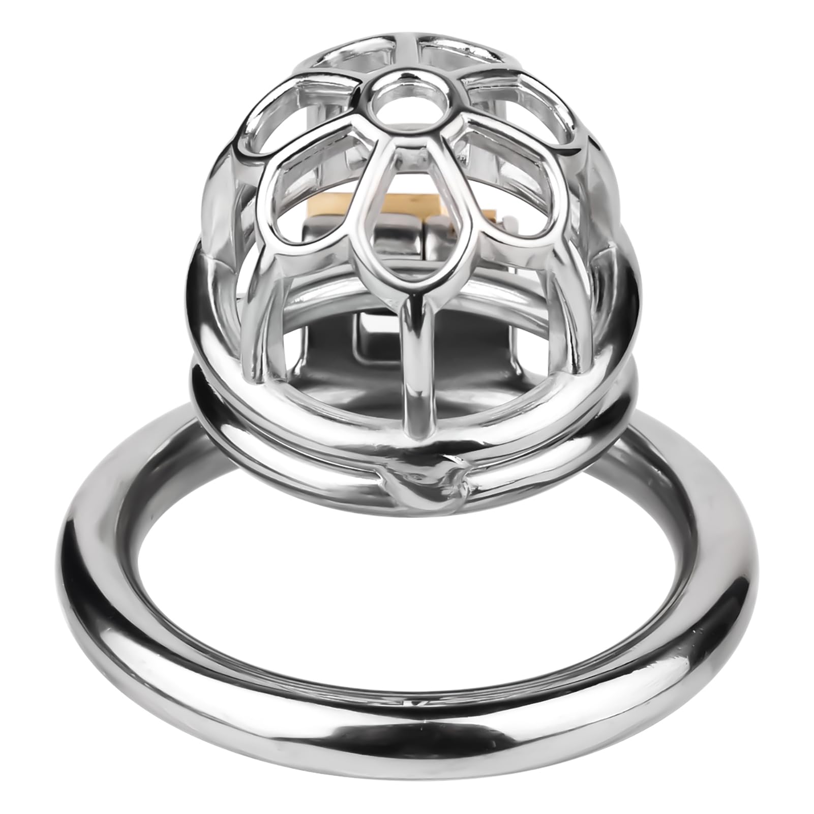 Chastity Cage hommes sex toys avec prune creuse et invisible cylindre de fermeture design acier inoxydable respirant cage à pénis/cage de chasteté SM fétiche bondage set (silver-01,55mm)