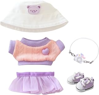 Ropa para muñecas Labubu, elegante conjunto de 5 piezas adecuado para muñecas Labubu de 17 cm, juego de ropa de muñeca de ...