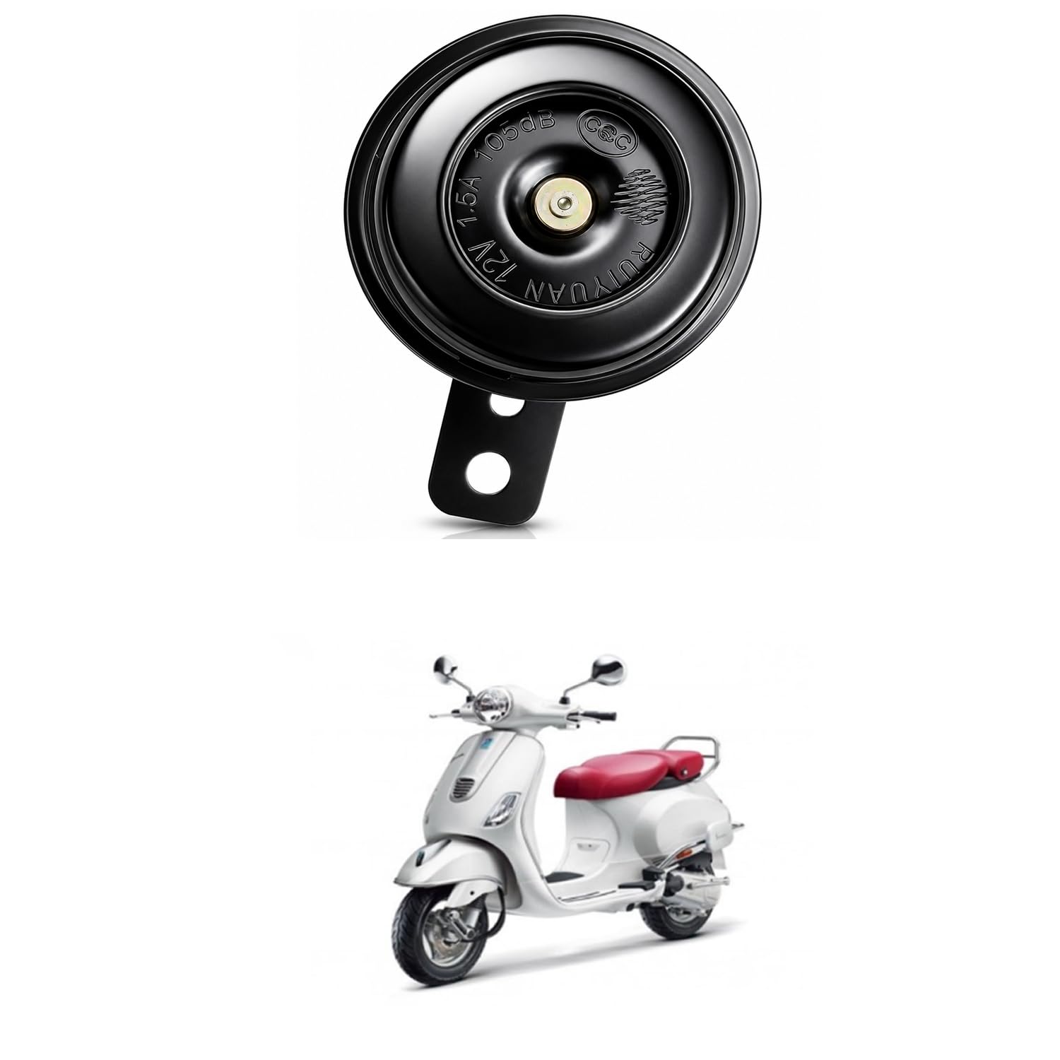 Universal 12V Single Disc Horn | 105dB Super Loud Electric Horn | Waterproof Metal Body | Universal Fit for Cars, Bikes, Scooters & SUVs | Black Comfortable With Elega-nte-image-6