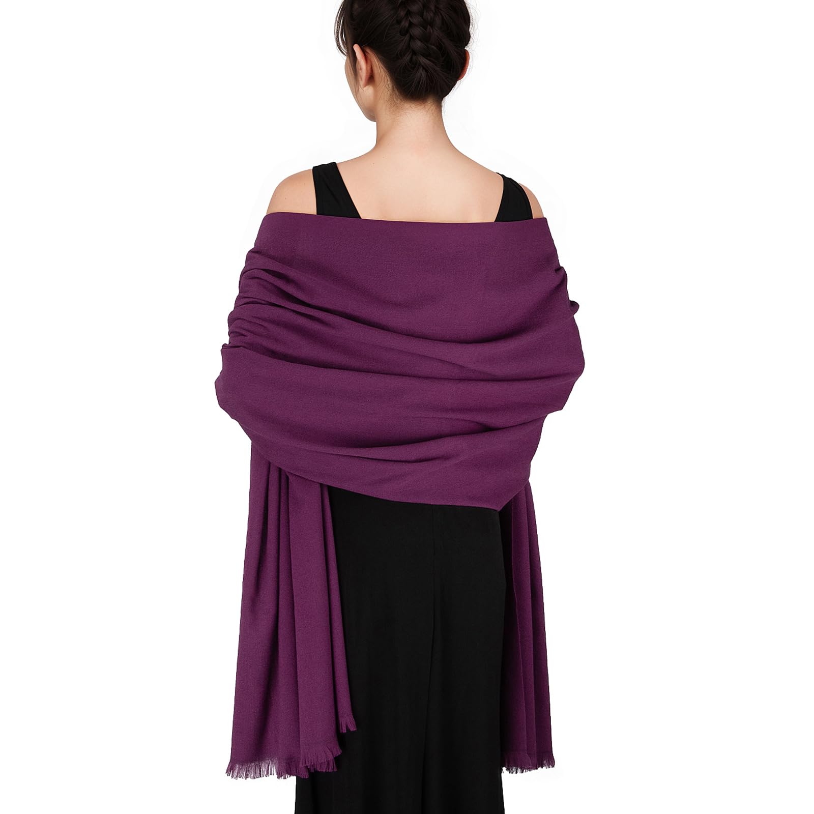 SWAT PANY Chales y envolturas de pashmina para vestidos de noche, bufanda para mujer, chal de invierno para mujer, Púrp…