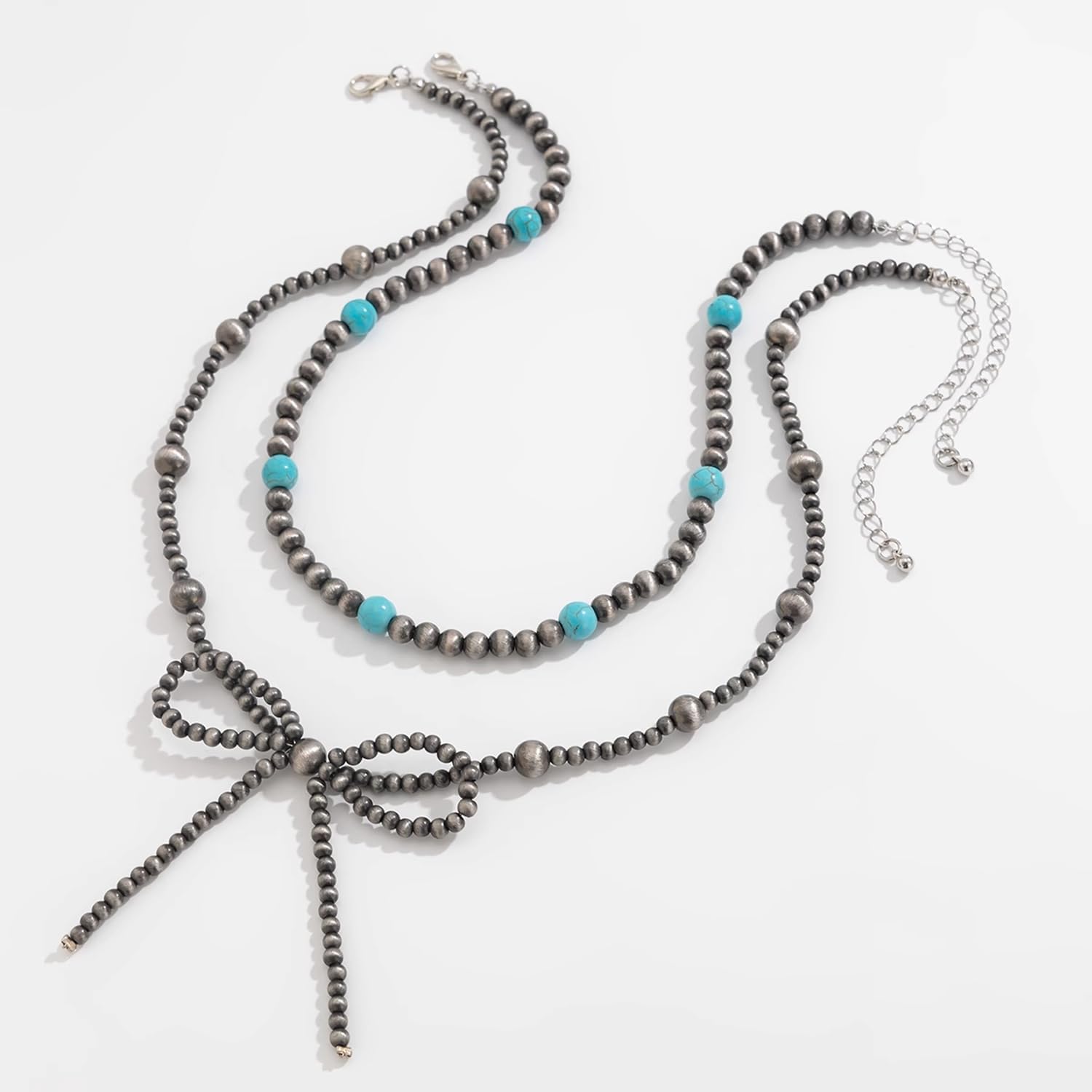 Navajo Pearl Bow Necklace - Western Jewelry for Women, Country Cowgirl Style, Turquoise Bow Elegant Pearl Necklace, Stylish Western Jewelry for Women - Image 5