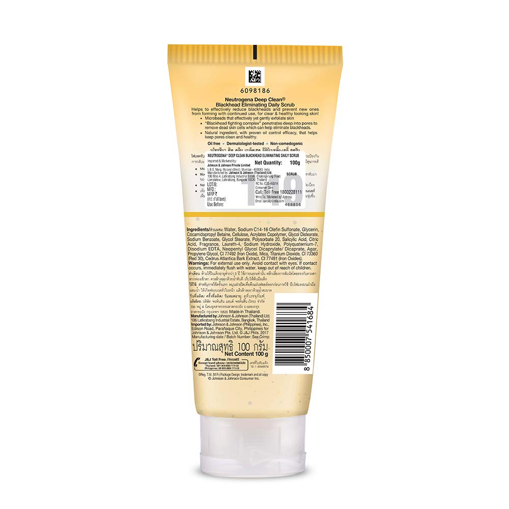 Neutrogena Deep Clean Scrub Blackhead Eliminating Daily Scrub For Face, 100g - Image 2 thumbnail