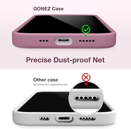 Miniatura 5 de GONEZ Funda magnética para iPhone 14, compatible con Magsafe, con protector de pantalla + protector de cámara, forro de microfibra antiarañazos