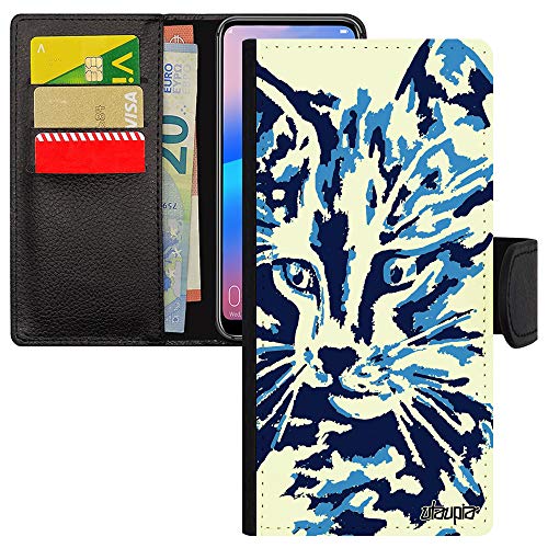 Coque Redmi Note 9s antichoc fini les rayures avec cet étui portefeuille chat bleu