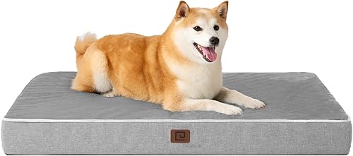 EHEYCIGA Camas impermeables para perros grandes, cama ortopédica de espuma viscoelástica para perros grandes, alfombra para mascotas con funda