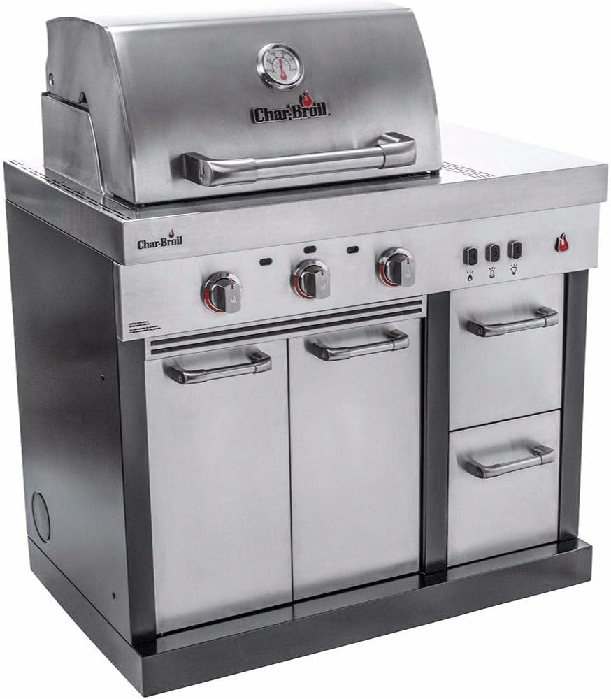 Boss Grill Texas Outdoor Kitchen 4 Burner Gas BBQ Grill with Side