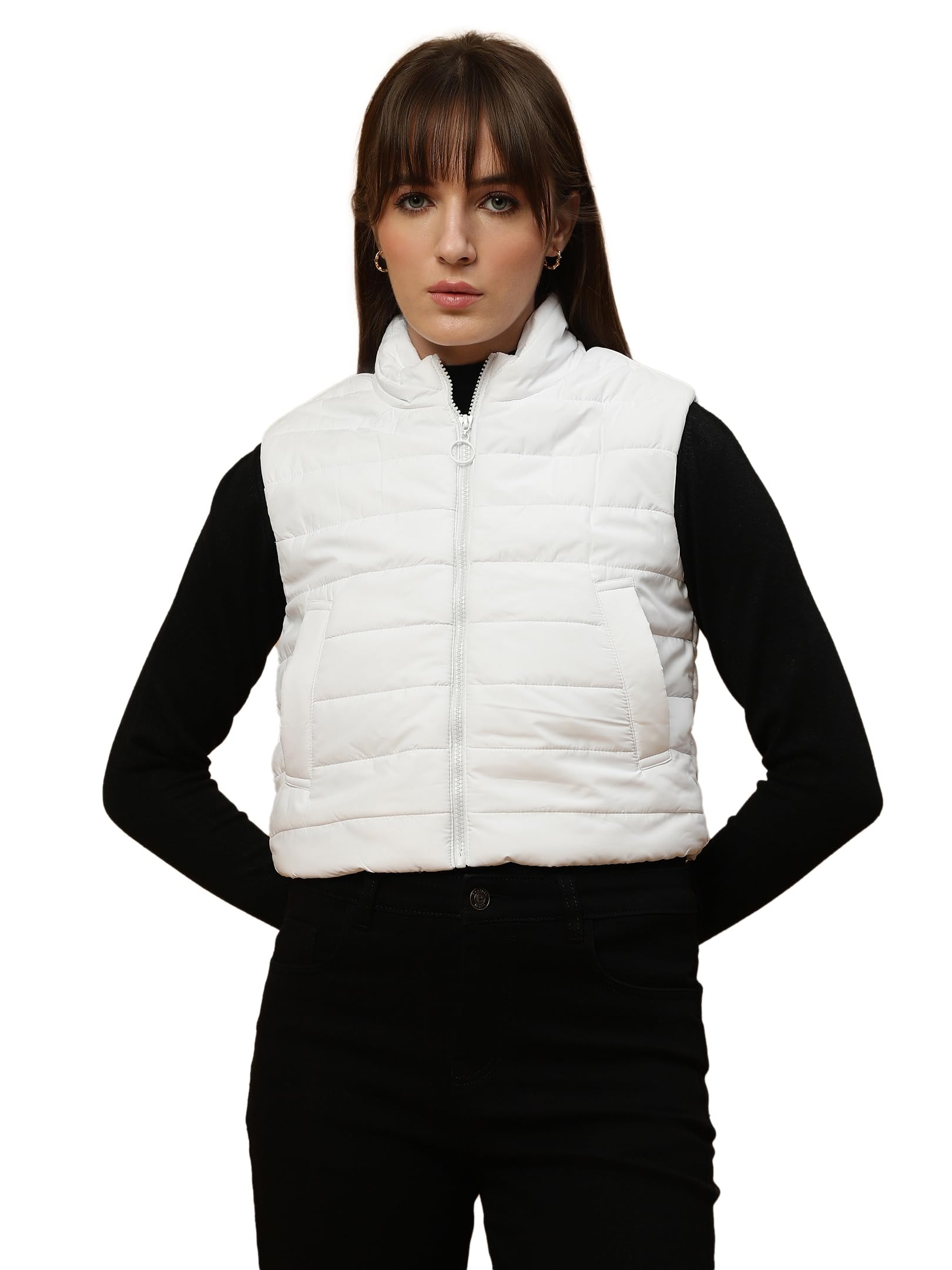 Womens Quilted Jacket Regular, Sky Blue, Small-image-1