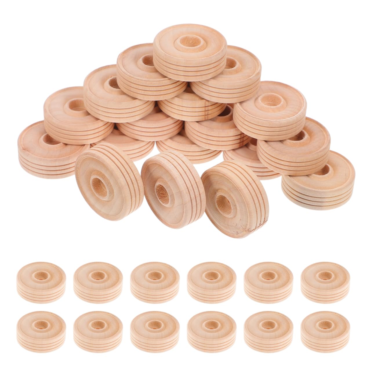 Roues en bois naturel d'artisanat pour décoration et modélisme