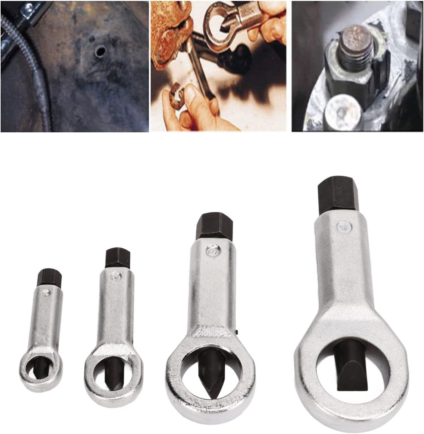 Heavy Duty Manual Nut Cracker & Splitter Tool Set – Efficient Extractor for Broken and Damaged Nuts Ideal for Mechanics and DIY Projects!