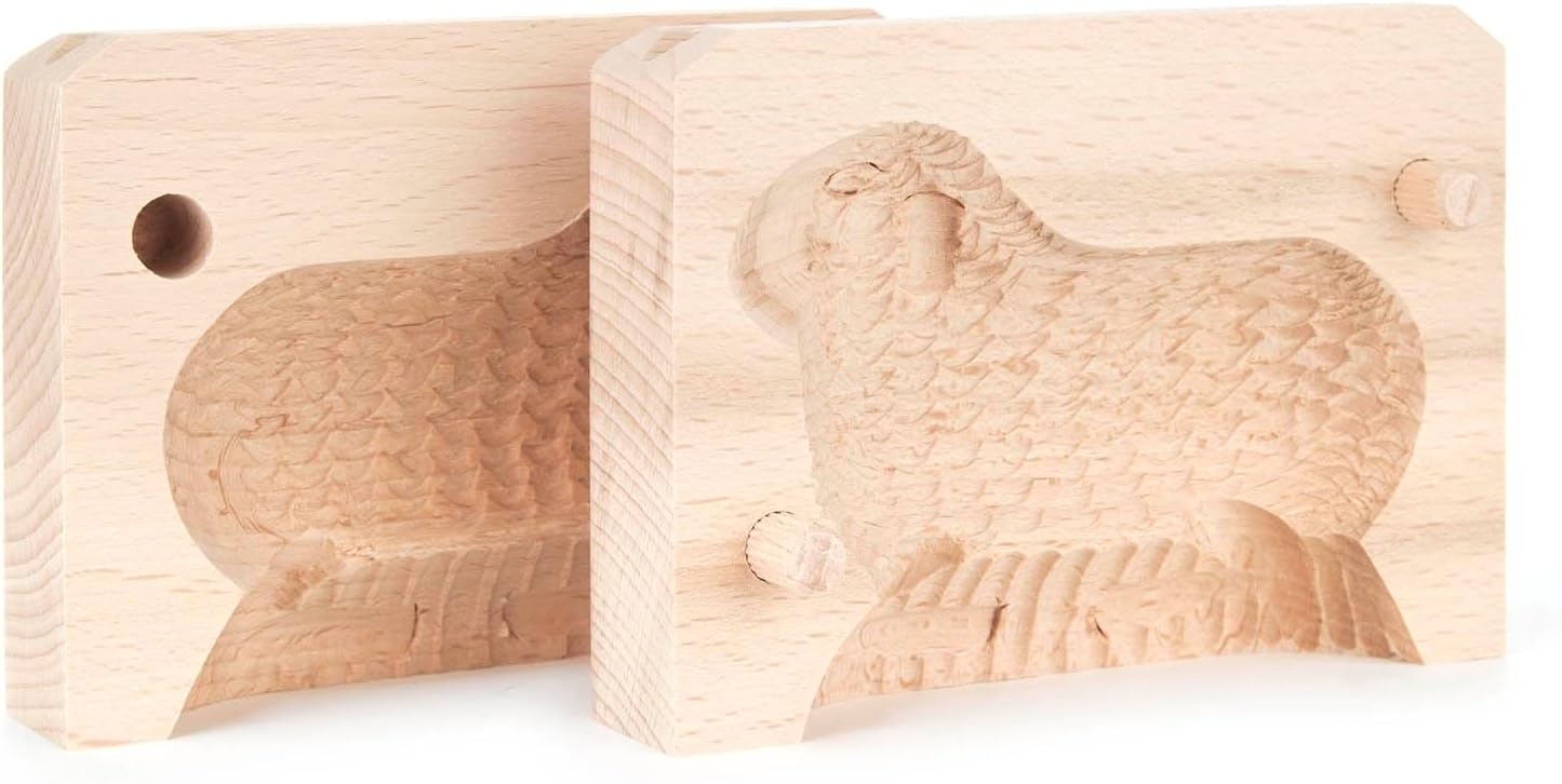 Pinnacle Peak Trading Company Lamb Wood Easter Butter Mold Made in Germany