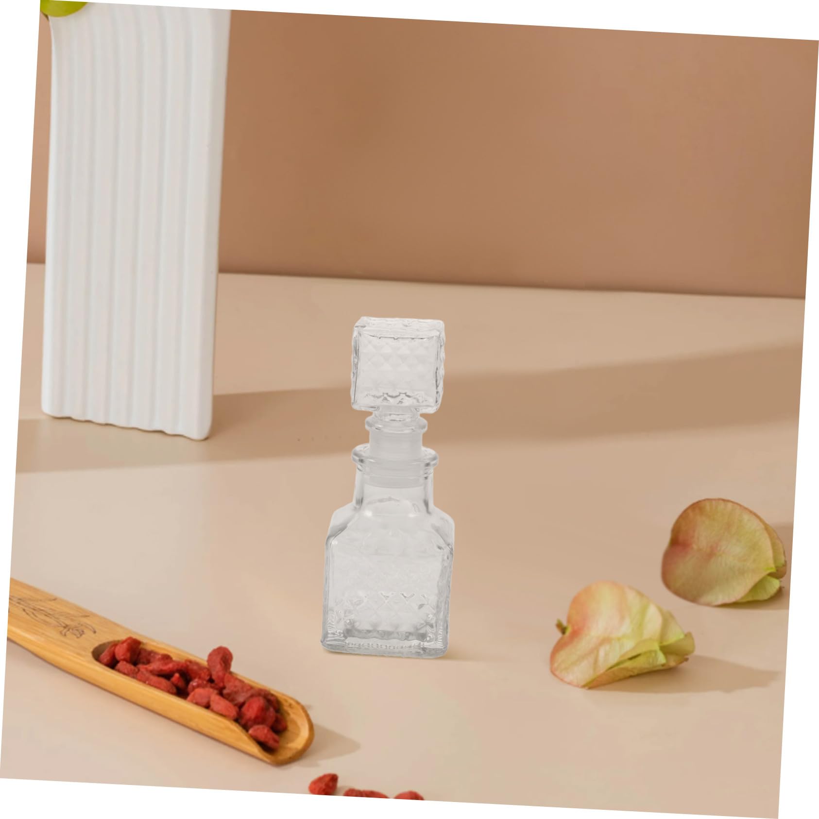 PLAFOPE Set de 6 Dispensadores de Botellas de Licor de Vidrio 50 Ml Excelente Sellado y Aireación Mejorada para Uso en Bar en Casa y Degustación de Vino