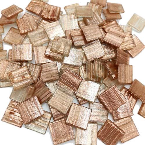 Armena Mosaikstein Transparent mit Kupfer Textur 2x2cm 130g (Circa 43 Stück)