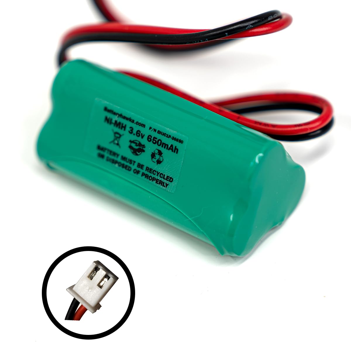 (2 Pack) Flashlight Battery Pack Replacement for AAAHT650C Bayco 3.6v 650mAh Ni-MH