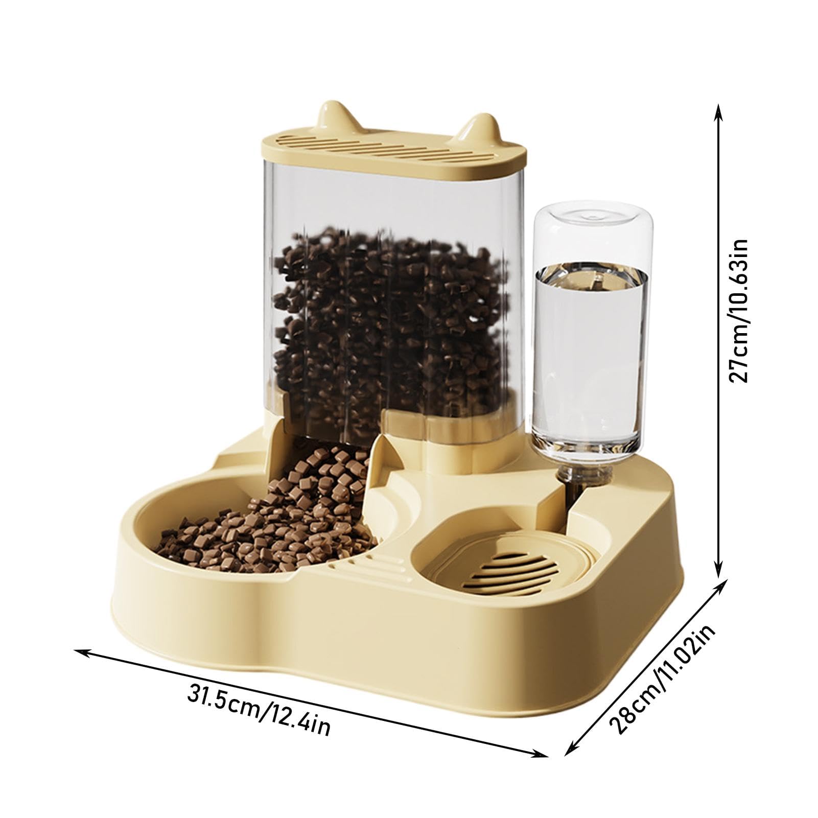 Mangiatoia per animali domestici, Distributore automatico di cibo for gatti e acqua, distributore for cani | for animali domestici | Contenitore for for(Yellow)