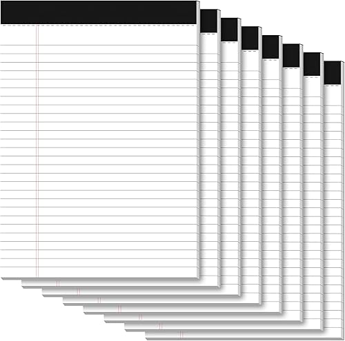 Miniatura 20 de 10 paquetes de blocs de notas de tamaño legal amarillos 8.5x11" 28 líneas con renglones anchos, impresión a doble cara, blocs de notas amarillos