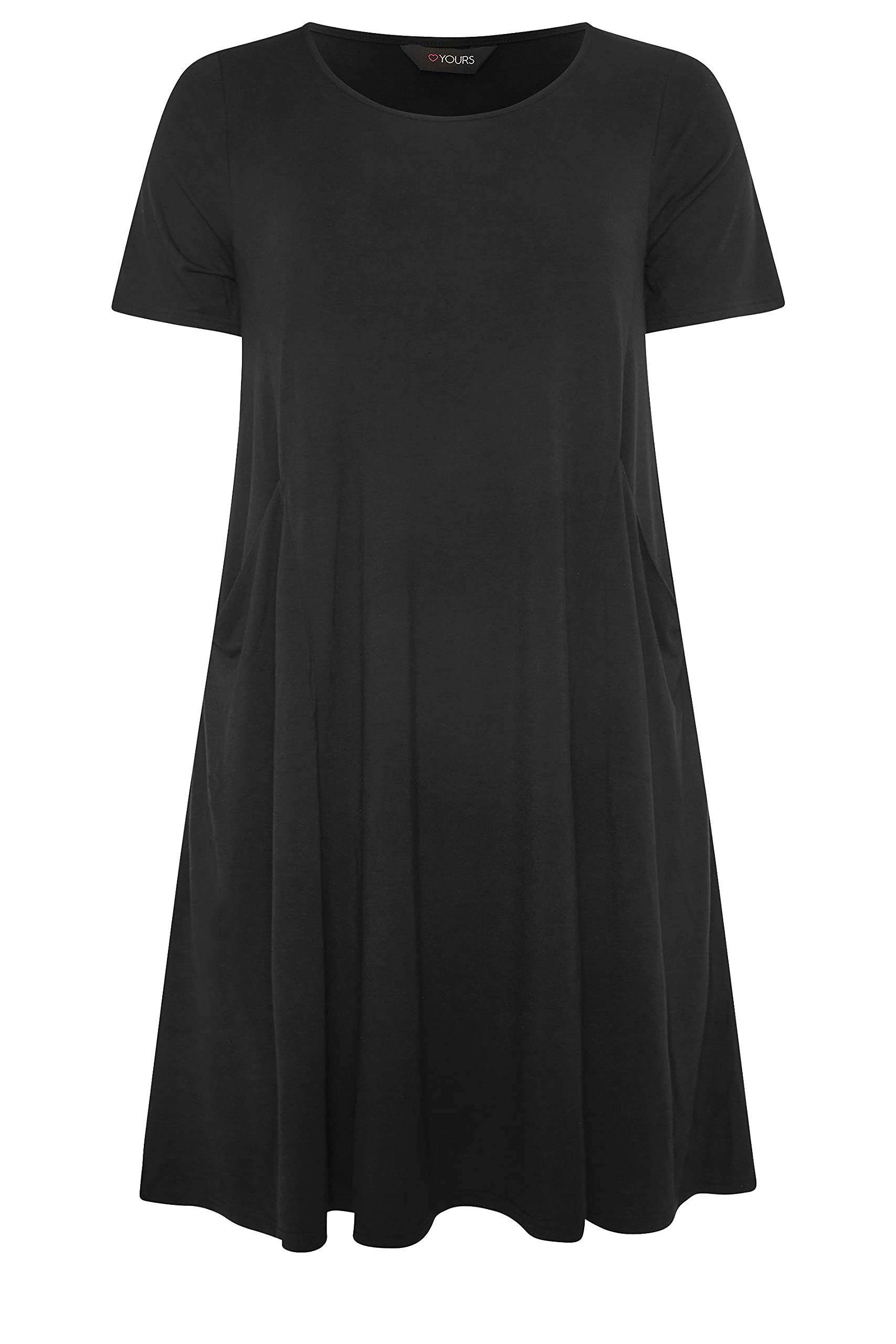 Curve Black Drape Pocket Midi Dress - Women's - Plus Size Curve