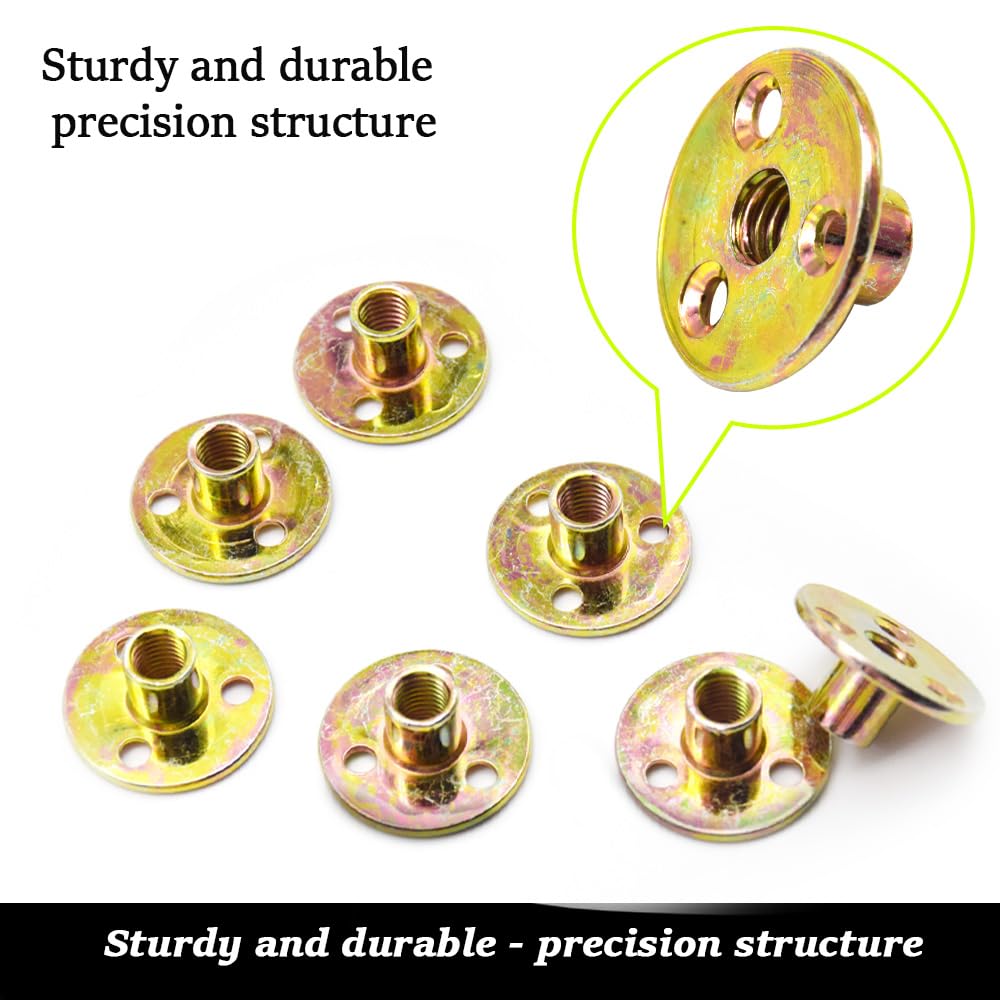 Dadi Flangiati M10 Con Base Rotonda - 10 Pezzi Per Fissaggio Mobili E Legno - Foto 5